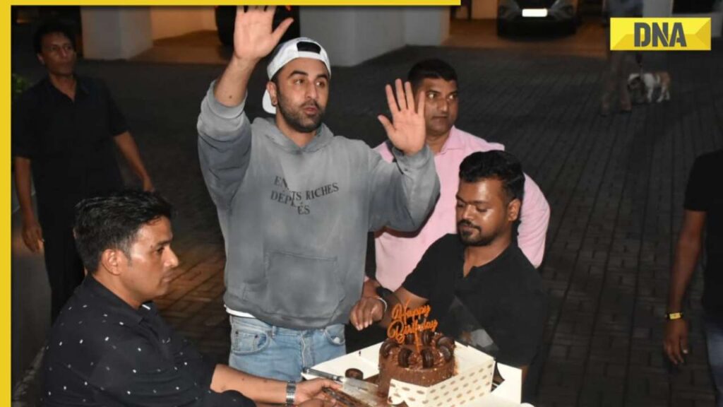 In pics: Ranbir Kapoor cuts birthday cake, celebrates his special day with media, fans