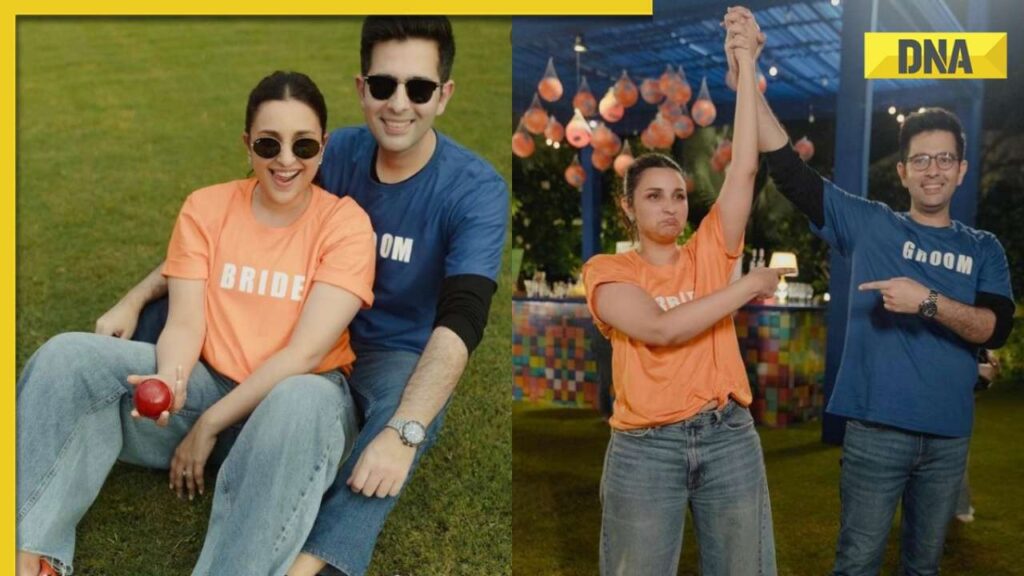 Parineeti Chopra, Raghav Chadha share glimpse of ‘Chadha-Chopra war’ from ‘not-so traditional’ pre-wedding rituals