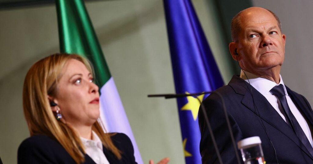 Germany’s Scholz, Italy’s Meloni make for unlikely partners at summit Germany’s Scholz, Italy’s Meloni make for unlikely partners at summit