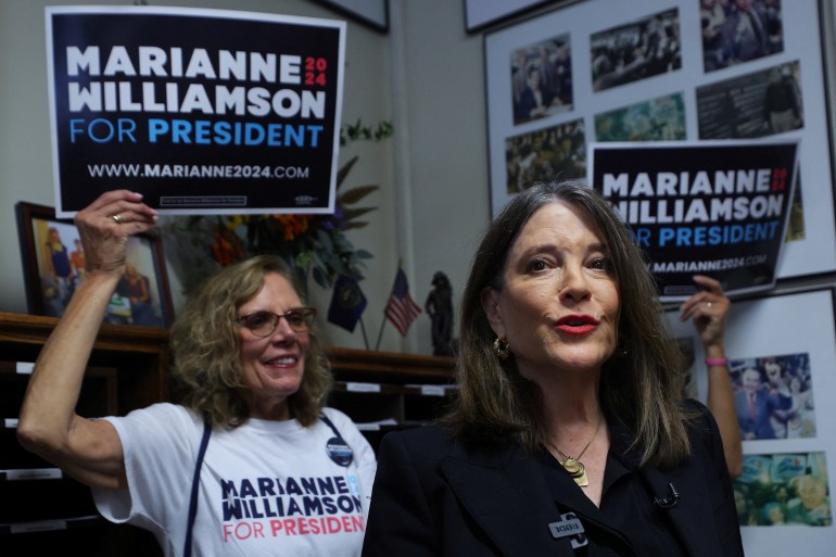 Marianne Williamson on her US presidential campaign, the economy and Gaza