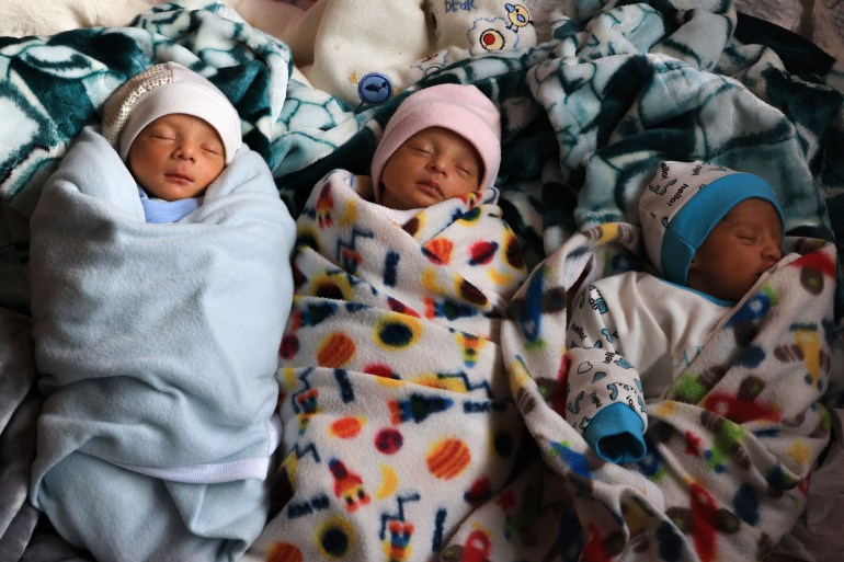 Displaced Palestinian mother in Gaza gives birth to quadruplets