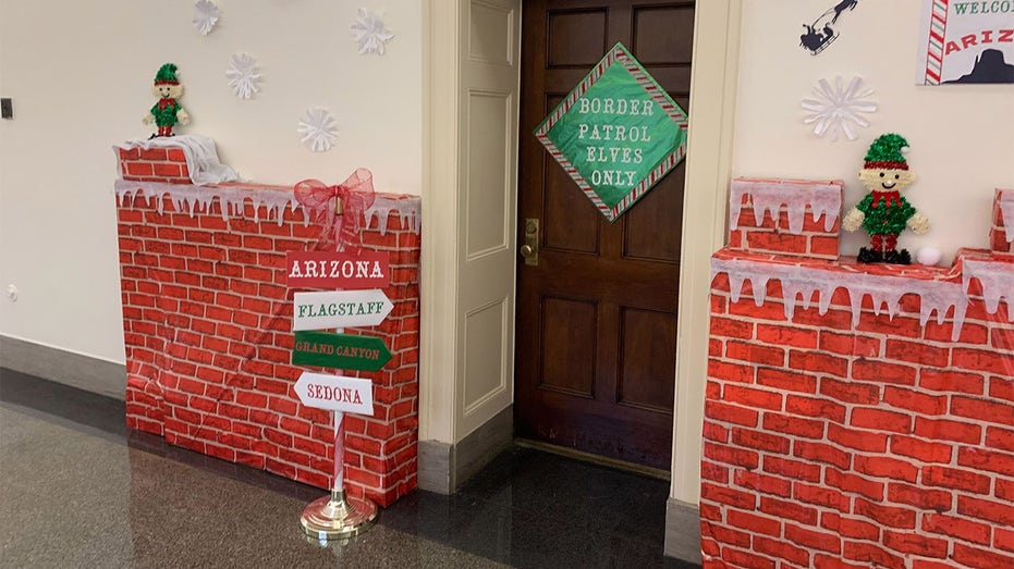 Dem staffers rail against Republican Eli Crane’s border wall-themed Christmas decorations: ‘In terrible taste’