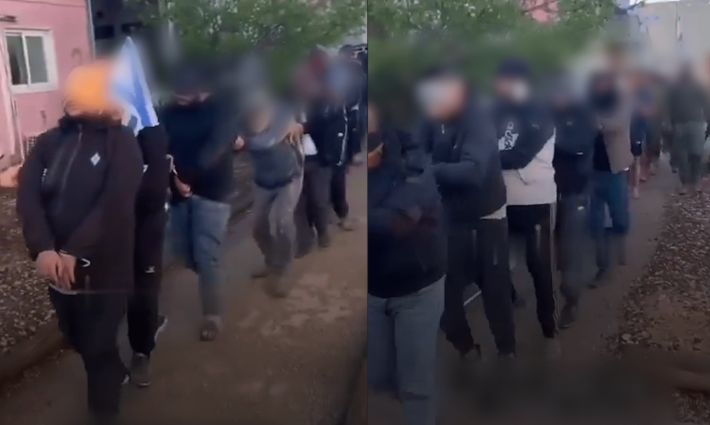 Video said to show Palestinian detainees being paraded