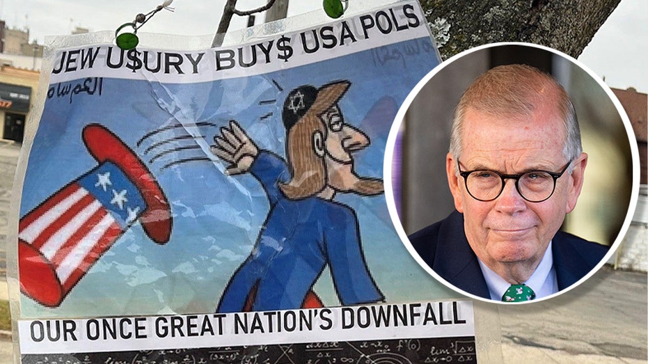 Antisemitic sign hung outside Michigan Republican congressman’s district office Antisemitic sign hung outside Michigan Republican congressman’s district office