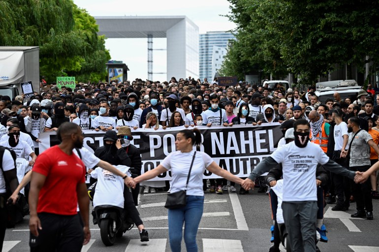 March for Nahel Merzouk a year after his killing by French police March for Nahel Merzouk a year after his killing by French police