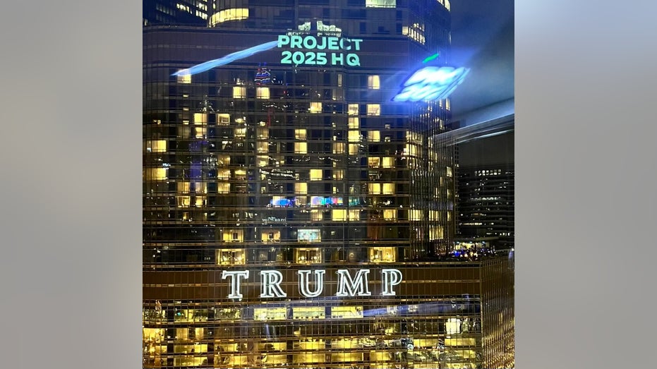 Democrats project images on Trump Tower in New York City ahead of VP debate