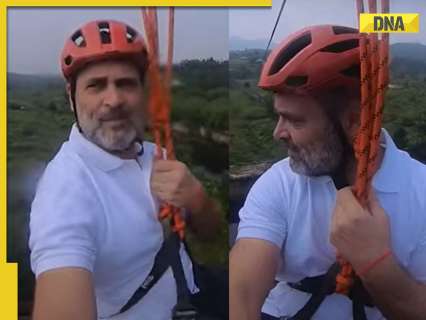 LoP Rahul Gandhi rides Kerala’s longest zipline in Wayanad to boost tourism after landslides; watch LoP Rahul Gandhi rides Kerala’s longest zipline in Wayanad to boost tourism after landslides; watch