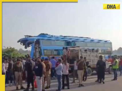 Uttar Pradesh: 8 killed, 14 injured after double-decker bus crashes into water tank in Lucknow-Agra Expressway Uttar Pradesh: 8 killed, 14 injured after double-decker bus crashes into water tank in Lucknow-Agra Expressway