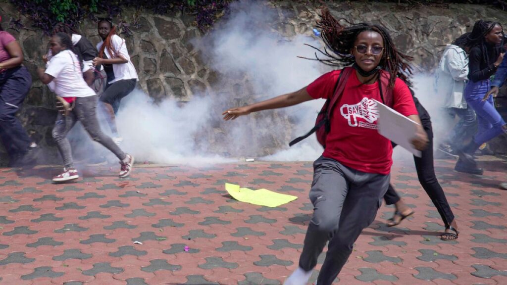 Kenyan police tear gas protesters marching against femicide