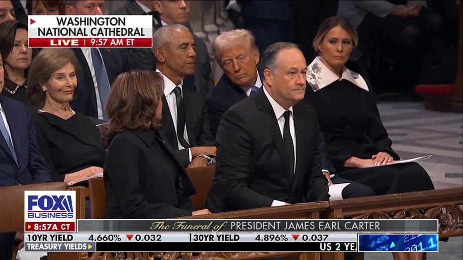 Harris’ ‘ice princess’ demeanor, Bush’s belly-tap were key expressions at Jimmy Carter’s funeral: expert Harris’ ‘ice princess’ demeanor, Bush’s belly-tap were key expressions at Jimmy Carter’s funeral: expert