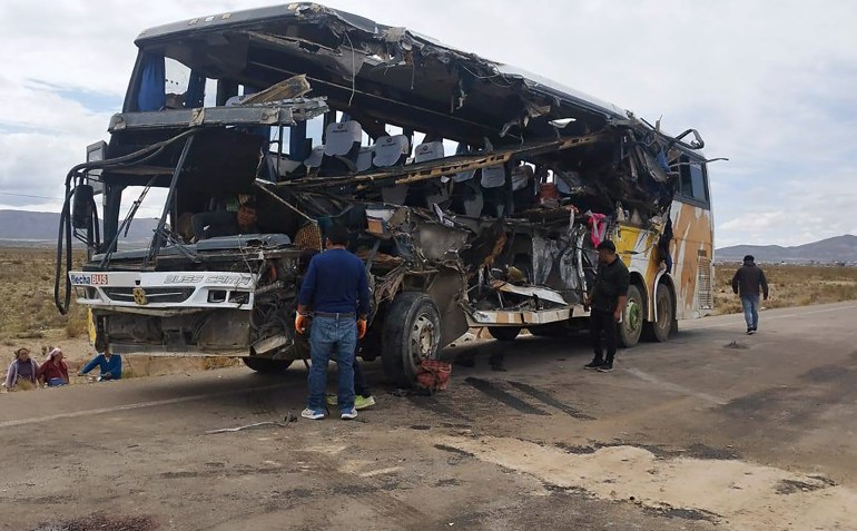 At least 37 people killed and 39 wounded as two buses collide in Bolivia At least 37 people killed and 39 wounded as two buses collide in Bolivia
