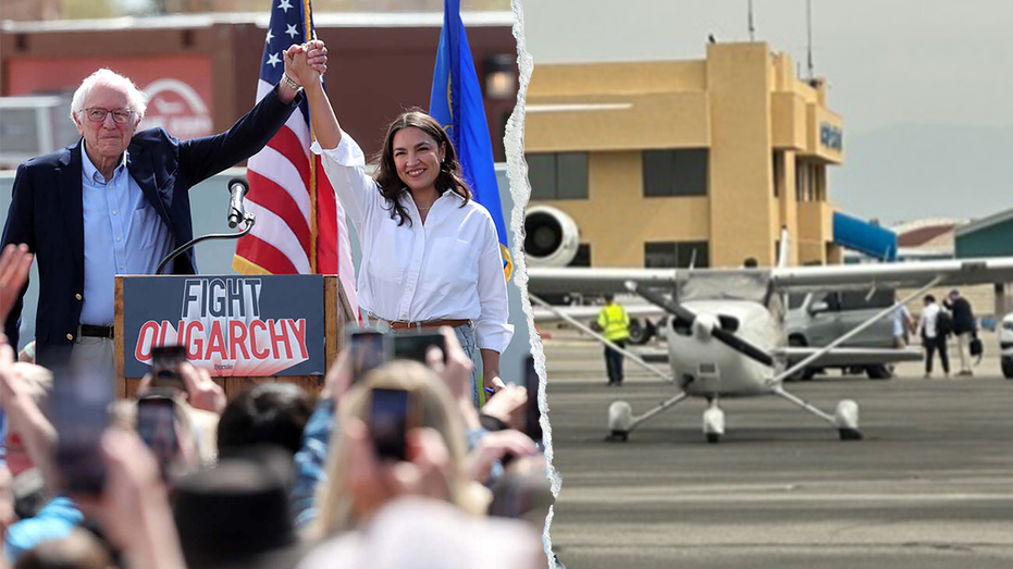 ‘Champagne socialists’ Sanders and AOC spotted boarding private jet on ‘Fighting Oligarchy’ tour ‘Champagne socialists’ Sanders and AOC spotted boarding private jet on ‘Fighting Oligarchy’ tour