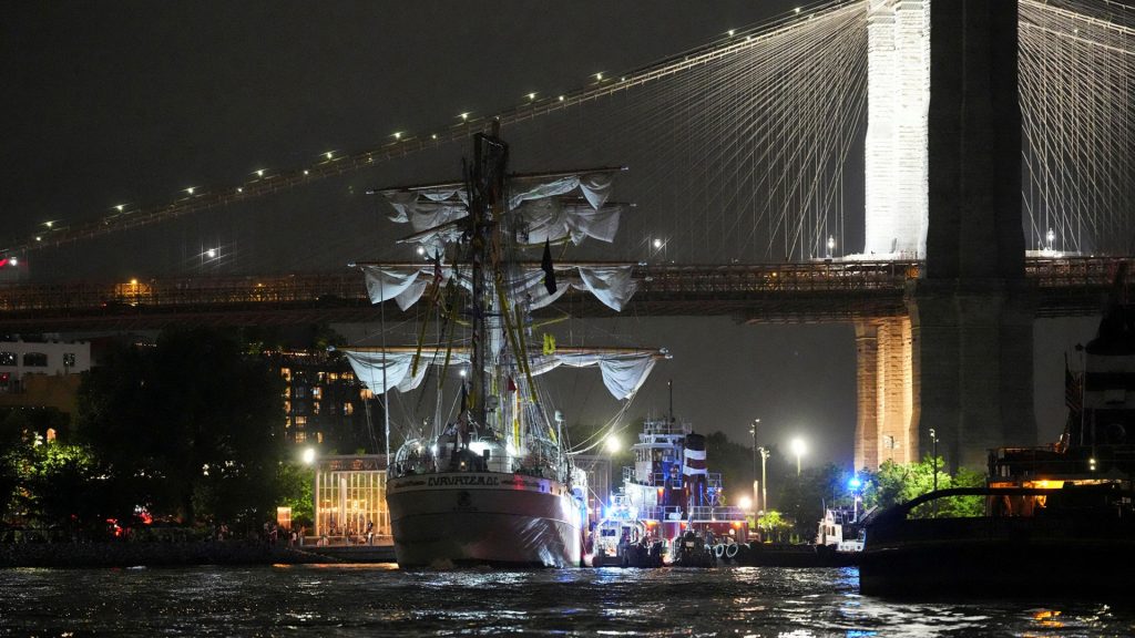 Mexican Navy sailing ship crashes into Brooklyn Bridge in New York