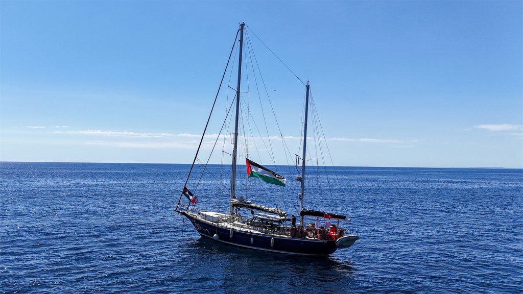 Freedom Flotilla issues distress signal after drone circles overhead Freedom Flotilla issues distress signal after drone circles overhead