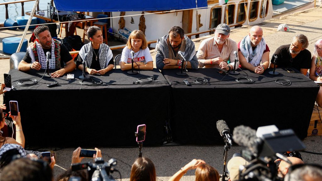 Flotilla activists speak out before setting sail from Barcelona to Gaza Flotilla activists speak out before setting sail from Barcelona to Gaza