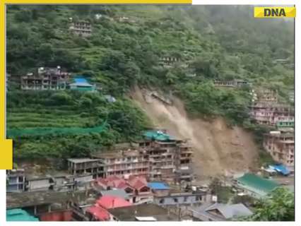 Kullu Landslide: Terrifying Video of a building on a hillside collapsing, along with trees and debris goes viral – WATCH Kullu Landslide: Terrifying Video of a building on a hillside collapsing, along with trees and debris goes viral – WATCH