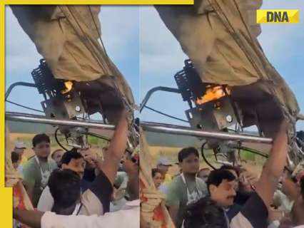 Viral Video shows MP CM Mohan Yadav’s hot air balloon catches fire