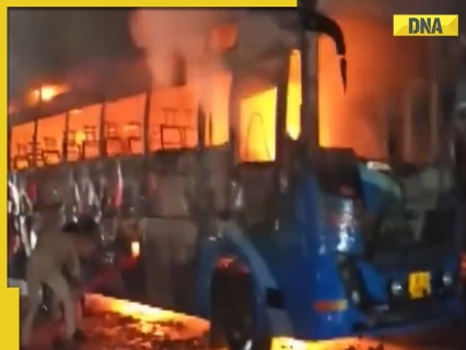 After Jaisalmer tragedy, another private bus catches fire in Bulandshahr; no casualties After Jaisalmer tragedy, another private bus catches fire in Bulandshahr; no casualties