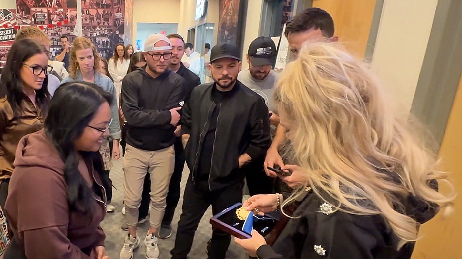 Erika Kirk shows TPUSA staff Charlie’s Medal of Freedom: ‘You guys are all part of the legacy’