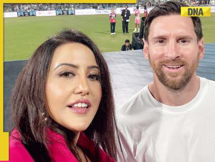 Maharashtra CM’s wife Amruta Fadnavis meets Lionel Messi, gets massive backlash online due to…
