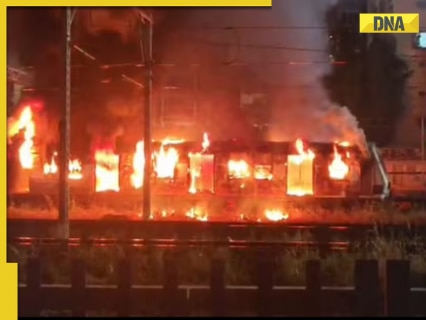 Central Railway services hit as fire beaks out in train filled with garbage in Mumbai’s Kurla