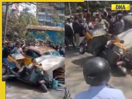 Caught on Cam: Mumbai metro under-construction pillar crushes autorickshaw in Mulund; 1 dead, 3 injured