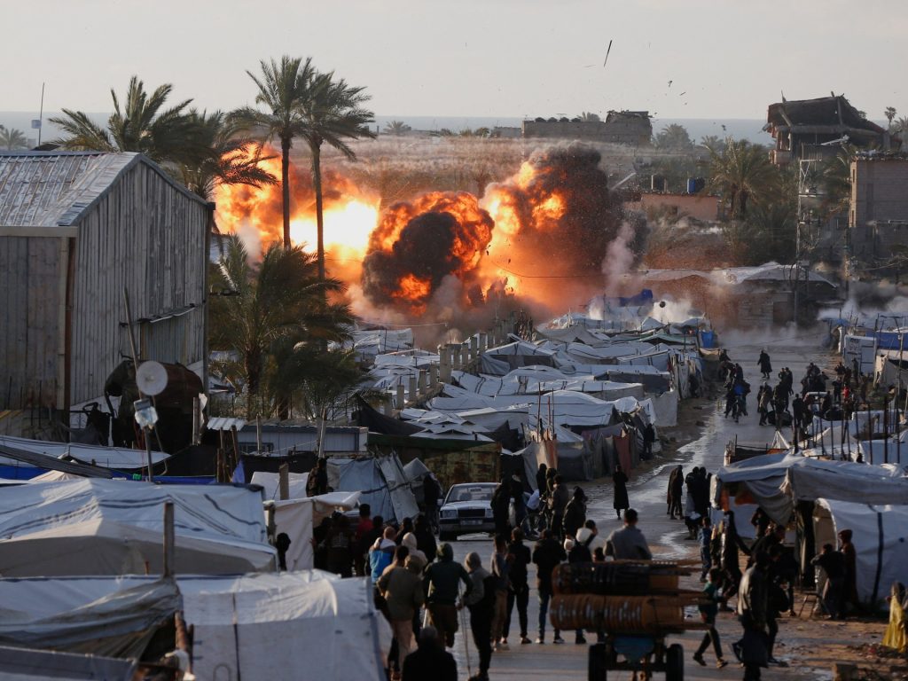 Video shows Israeli strike hitting displacement camp in Gaza