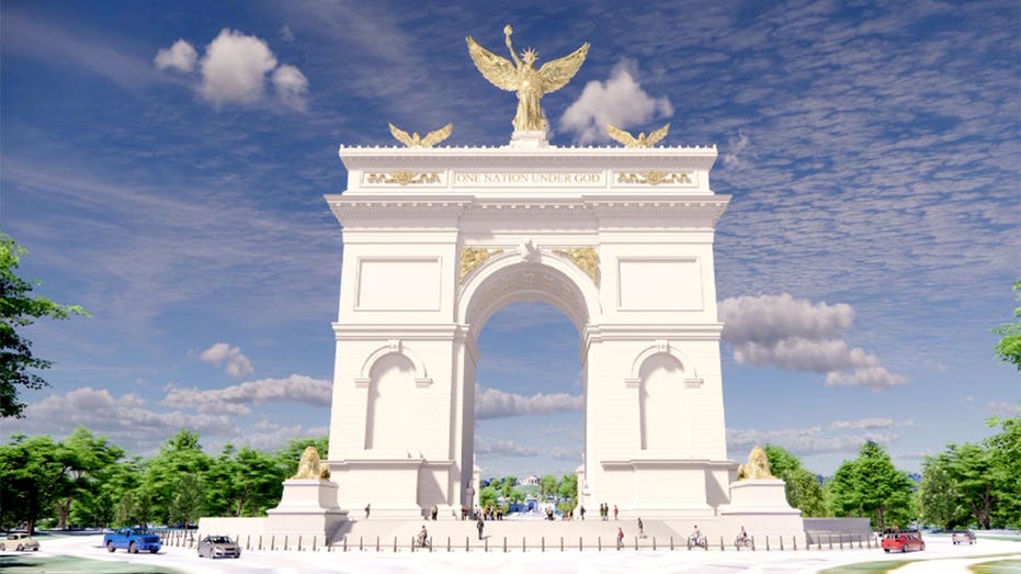 Golden eagles, lions and a winged Lady Liberty top Trump’s proposed 250-foot DC Triumphal Arch designs Golden eagles, lions and a winged Lady Liberty top Trump’s proposed 250-foot DC Triumphal Arch designs