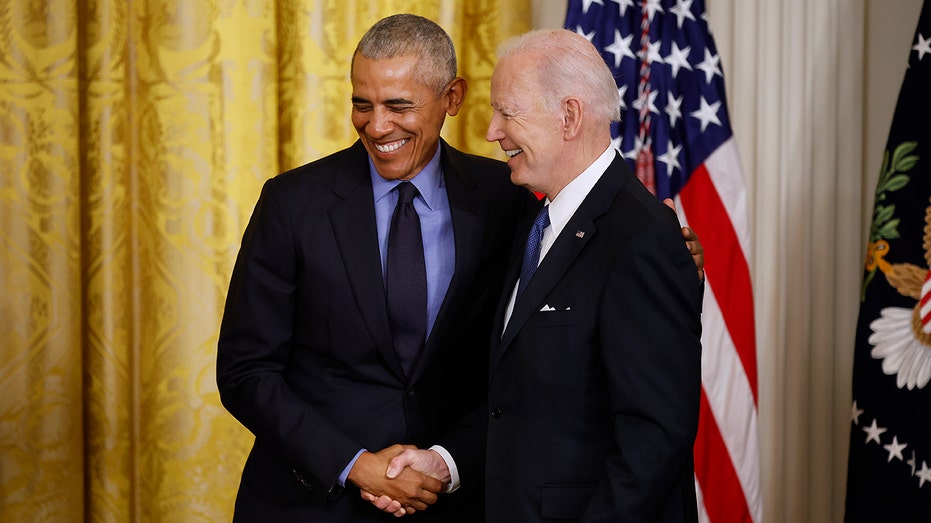 Biden awkwardly pulls trustee into spotlight and calls him ‘Barack’ at portrait unveiling