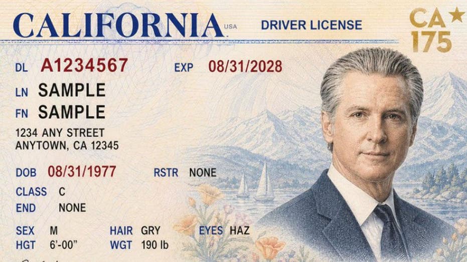 Newsom mocks Trump’s limited-edition passport with fake California driver’s license featuring gov’s portrait