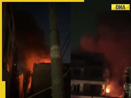 Delhi Fire: Dramatic visuals show massive blaze, thick plumes of smoke emerge engulfing residential building in Vivek Vihar, 9 killed; WATCH