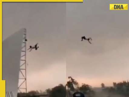 Massive storm in UP: Bareilly man blown away 40 feet into air with tin roof; horrifying visual emerges; WATCH