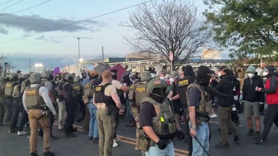 Anti-ICE agitators clash with federal agents outside New Jersey detention center as tensions escalate Anti-ICE agitators clash with federal agents outside New Jersey detention center as tensions escalate