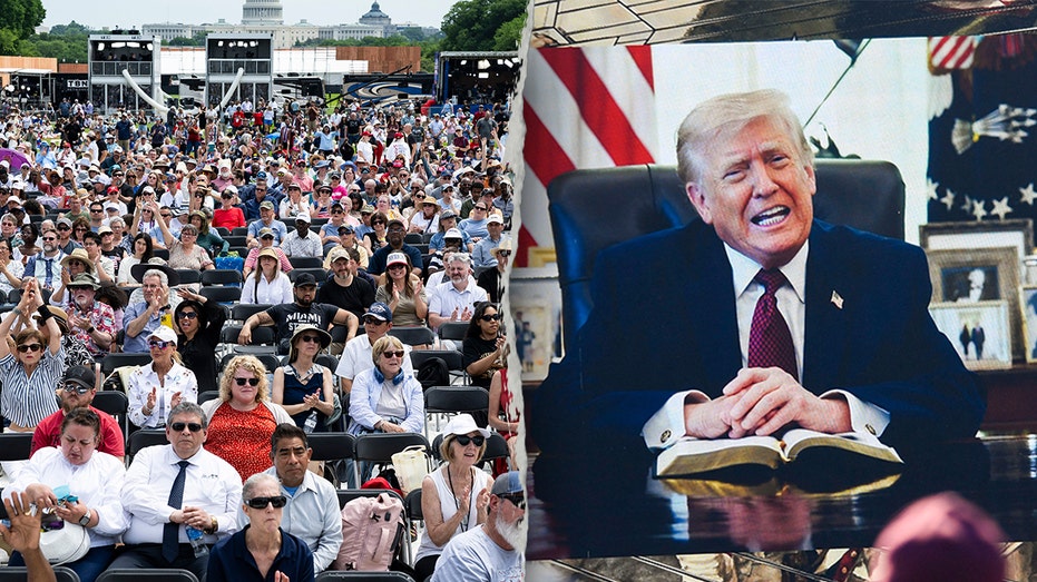 Trump reads Bible as thousands pack National Mall for America 250 prayer rally Trump reads Bible as thousands pack National Mall for America 250 prayer rally