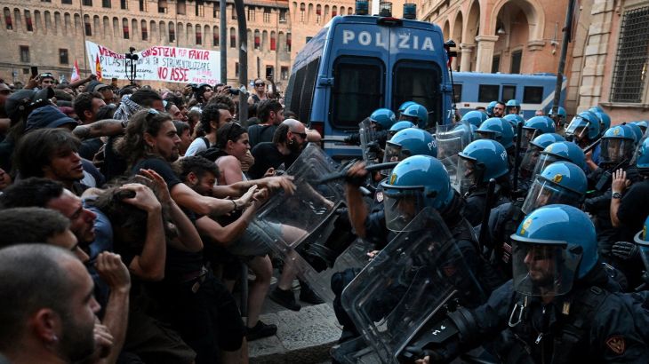Clashes between police and people protesting Italy arrest death Clashes between police and people protesting Italy arrest death