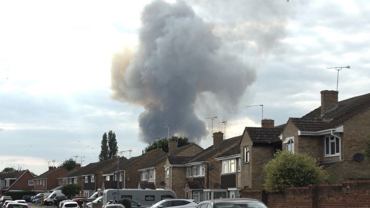Firefighters battle fire after fertiliser explosion in England Firefighters battle fire after fertiliser explosion in England