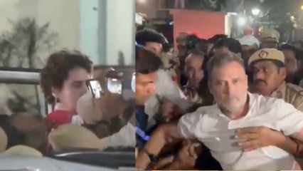 INDIA bloc protest: Rahul Gandhi, Priyanka Gandhi detained after hours-long demonstration at Akashvani Bhawan INDIA bloc protest: Rahul Gandhi, Priyanka Gandhi detained after hours-long demonstration at Akashvani Bhawan