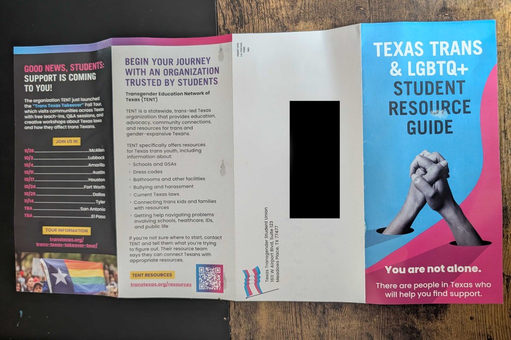 False pamphlets causing backlash and confusion, Texas transgender rights group says False pamphlets causing backlash and confusion, Texas transgender rights group says