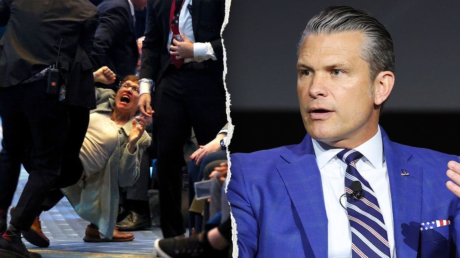 Foul-mouthed anti-war protesters repeatedly derail Hegseth’s remarks at Army event in DC Foul-mouthed anti-war protesters repeatedly derail Hegseth’s remarks at Army event in DC