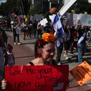Hundreds gather in Houston and San Antonio to protest immigration crackdowns in workplaces, courthouses