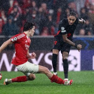 Controversial Raphinha winner seals nine-goal thriller for Barca at Benfica