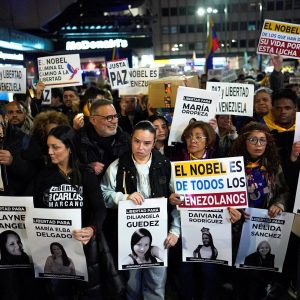 Supporters of Venezuela’s Machado rally in cities around the world