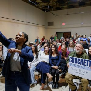 In Senate Democratic primary, Crockett steps up appeals to Latinos with ICE facility visit, South Texas rally
