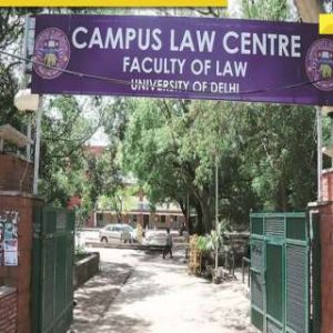 Students protest outside DU Law Faculty demanding extension of exams; blocked dean escorted by police