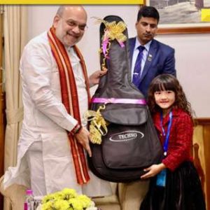 ‘Love for Bharat unites us all’: Amit Shah gifts guitar to Mizoram’s 7-year-old singing prodigy