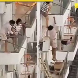 Massive fire at girls’ hostel in Greater Noida, video shows two students attempting to jump out of balcony, WATCH
