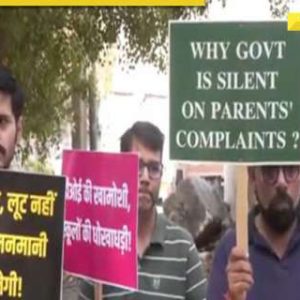 Delhi: Parents protest outside DPS Dwarka over recent fee hike in school