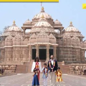 US Vice President JD Vance visits Delhi’s Akshardham Temple with wife Usha Vance and kids, watch here