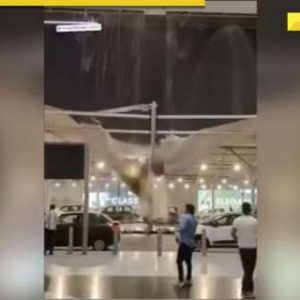 Viral Video: Heavy rains cause canopy collapse at Delhi Airport, WATCH