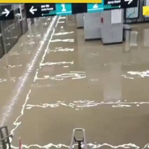 Viral Video: Mumbai metro station flooded after heavy rainfall, services affected on Aqua line
